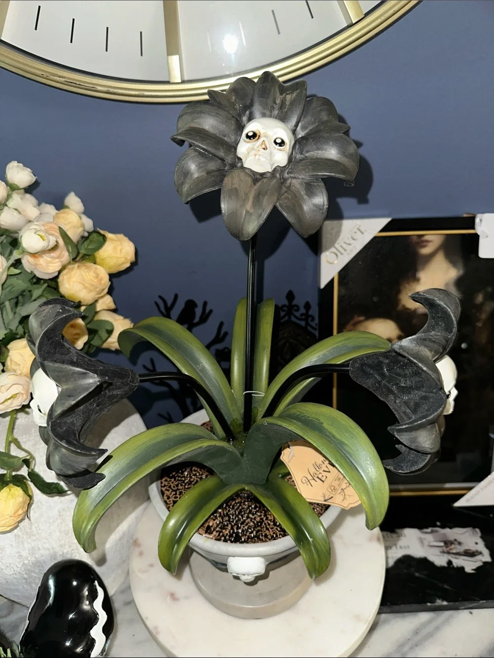 Gothic Skull Flower Halloween skull orchid plant breakable